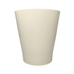 6x5.5” Cylider Clay Flower Vase Pottery Glossy Finish Cream